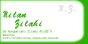 milan zilahi business card